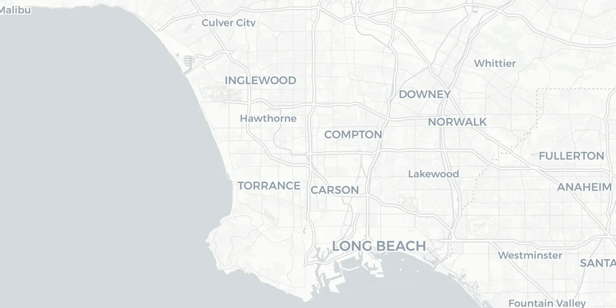 Map of space companies in the Los Angeles area